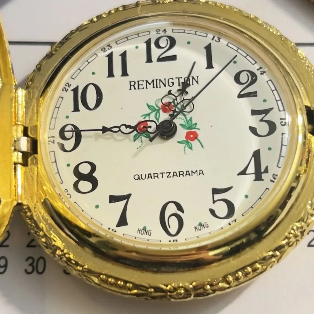 VTG Remington Quartzarama Pocket Watch w/ 12